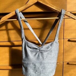Mika Yoga Wear Gray Strappy Crop Top
